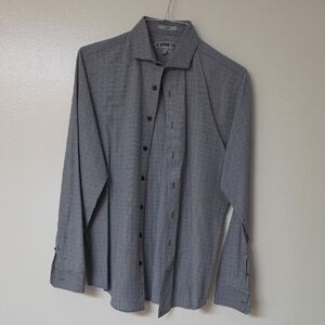 Express Men's Grey Microdot Dress Shirt